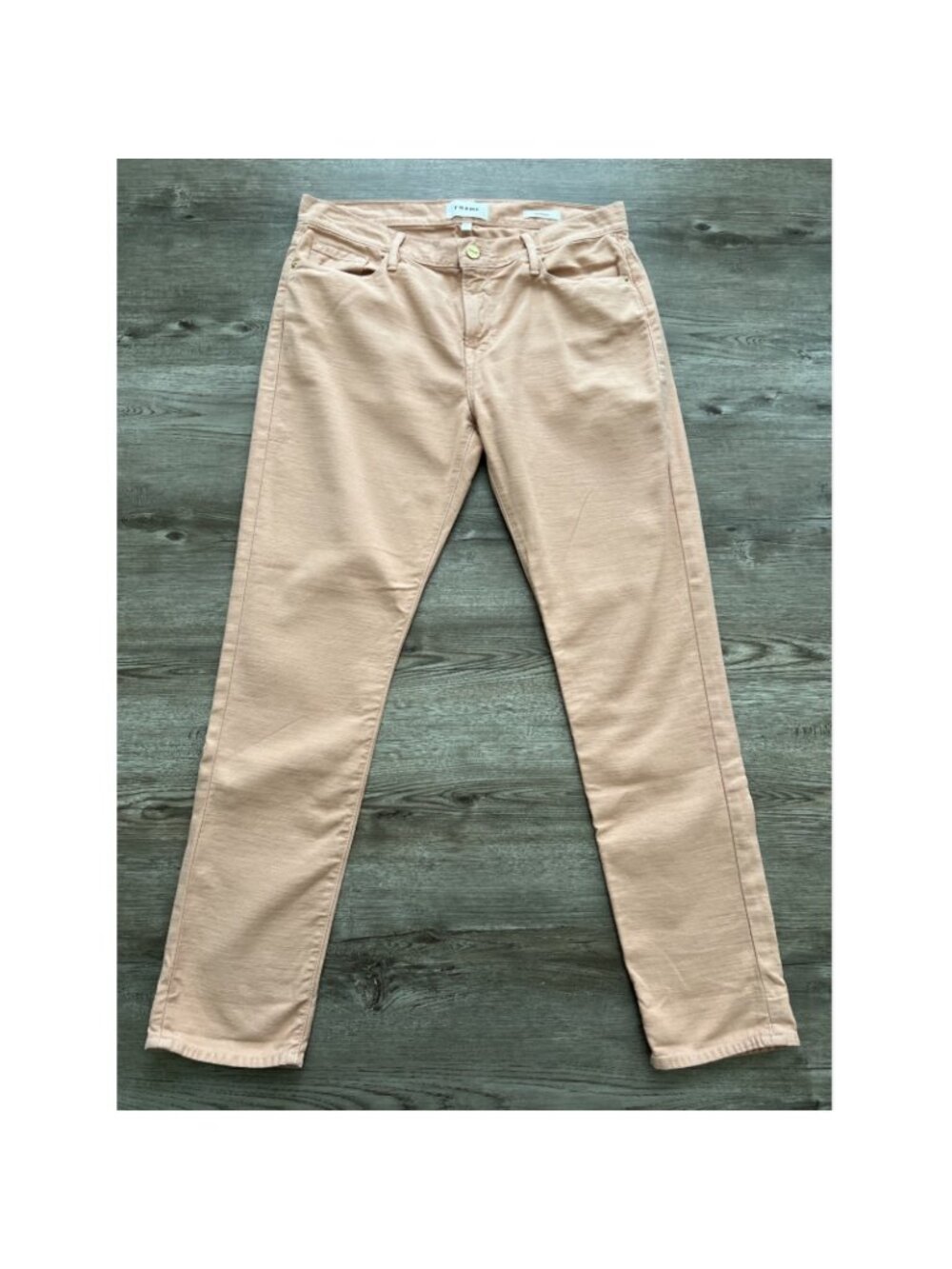 Frame Denim Le Garcon Jeans Womens 27 Peach Mid Rise Full Length NWT